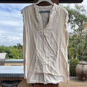 Linen & soft tunic / striped top